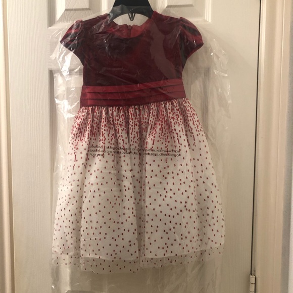 (Toddler) Burgundy Suede dress Christmas Attire - Picture 2 of 6